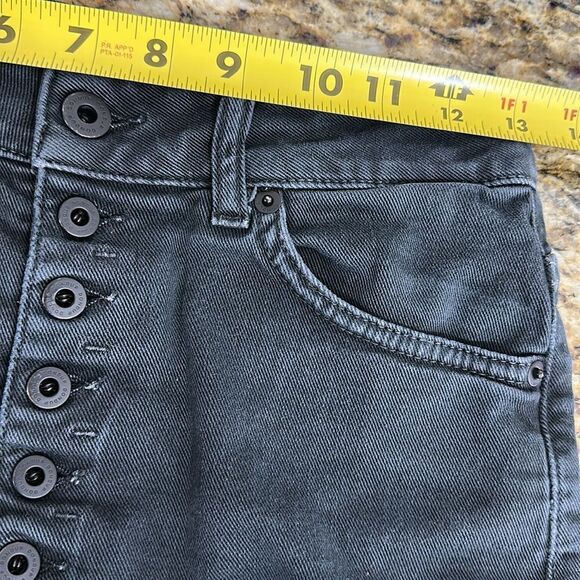 Dondup Klum Lace Trim Cotton Blend Black Jean Shorts Size 26 - Picture 8 of 10